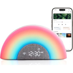 momcozy DreamSync Tech™ Baby Sound Machine with App, Baby Sleep Trainer with 34 Soothing Sounds, Sleep Routine Kit, Wake-up Light with Sunrise Sounds, Bluetooth Speaker