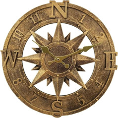 TY1118 Outdoor Wall Clock 30 cm Garden Wall Clock Waterproof Outdoor Wall Clock Kitchen Living Room Wall Clock Industrial 3D Wall Clock - Ticking (Bronze)