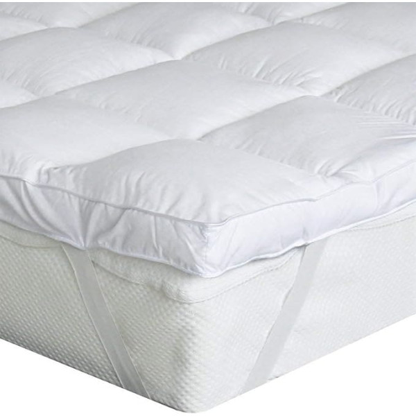Bedecor Ultra Soft Mattress Topper 140 x 190 cm, Microfibre Polyester Mattress Topper, Mattress Machine Washable, Breathable, Hypoallergenic for Sofa Bed and Guest Bed