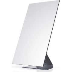 Rectangular Makeup Mirror, 30 cm Metal Cosmetic Mirror, Table Mirror with Stand, Vanity Mirror for Counter, Bedroom, Bathroom, Dorm Room