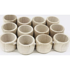 MGI DEVELOPMENT Traditional French Craft Napkin Rings Made from Untreated Wood, Jurassic (untreated or customisable)