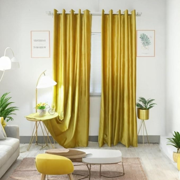Samtvorhänge mit Ösen, für Schlafzimmer und Wohnzimmer, goldfarben, 2 Paneele 168 x 228 cm, 1 Paar