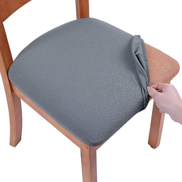 Homaxy Stretch Spandex Jacquard Dining Chair Seat Covers, Removable, Washable, Anti-Dust Dining Chair Seat Cushion, Covers
