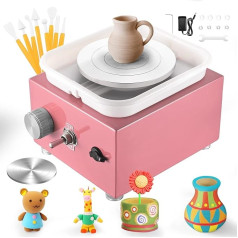 Mini Potter's Wheel, 2000 RPM Electric Pottery Wheel, Ceramic with Removable ABS Basin and 6.5/10 cm Turntable, Ceramic Machine for Ceramic Work, Ceramic, Clay Art, Craft, Gift, DIY