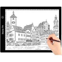 Stone TH A4 LED Light Pad, A4 Sized LED Table Light, Dimmable Light Panel, Drawing Light Pad with USB Cable, for Diamond Painting, Drawing, Painting, Animation, Tattoo, Sketching.