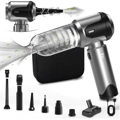 4-in-1 Handheld Vacuum Cleaner Battery, 18 KPA Handheld Vacuum Cleaner Strong with Brushless Motor, 3 Levels Adjustable, Mini Handheld Vacuum Cleaner, Wireless, Compressed Air Spray,