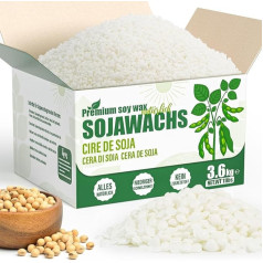 Soy Wax for Candles, Natural Soy Wax for Candle Making, 4 kg, 3.6 kg, Candle Wax for Casting, Candle Wax Granules for Candle Making, Premium Soy Wax 1 kg, 2 kg, 5 kg, 10 kg
