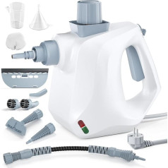 Handheld Steam Cleaner - Multifunctional Steam Cleaner with 10 Accessories, 400 ml Tank, Quick Heating & Safety Lock - Ideal for Removes Dirt and Grease, Kitchen, Windows, Upholstery