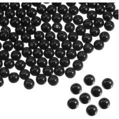 Pack of 1700 Acrylic Round Beads 8 mm Loose Craft Pearl Assorted Candy Colour for Crafts Bracelet Earring Necklace Jewellery Making Black