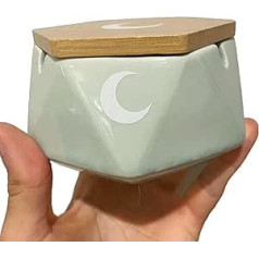 Brando Moon Large Round Ceramic Ashtray Green - Cute Ornament for Home Office Interior Decoration
