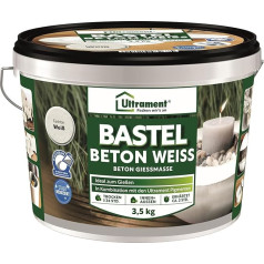 Ultrament Craft Concrete for Casting, Casting Concrete for Crafts, Creative Concrete, Waterproof, Concrete Casting Compound, Base for Pigments, White, 3.5 kg