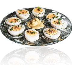 Egg plate for serving or as a decoration with space for up to 8 eggs and a dip - eye-catcher in any dining room, kitchen, living room