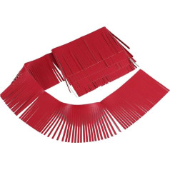 GORGECRAFT 2 m 10 cm Wide Fringe Trim Made of PU Leather Brazilian Double Sided Tassel Fringe Ribbon for DIY Crafts Sewing Dress Clothing Skirt Handbag Decoration Home Party Decoration Red