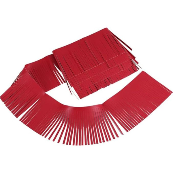 GORGECRAFT 2 m 10 cm Wide Fringe Trim Made of PU Leather Brazilian Double Sided Tassel Fringe Ribbon for DIY Crafts Sewing Dress Clothing Skirt Handbag Decoration Home Party Decoration Red