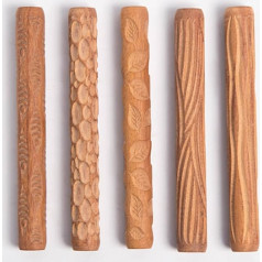 5 Pieces Potter Tools Hand Rolls for Clay Stamp Clay Roller