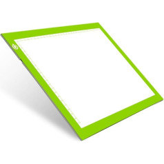 NXDRS LED Light Table, A4 Ultra Thin Dimmable Light Box, USB Power Supply, LED Copy Board for Artists, Drawing, Sketching, Animation, Design, Stencilling, Green