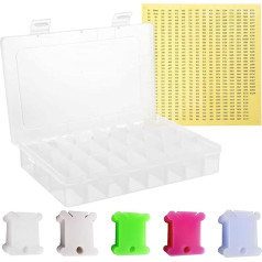Stickgarn-Organizer-Set, 302-teiliges Stickgarn-Set, Stickgarn-Aufbewahrung, Kreuzstich-Zubehör, Unterstützung für Stickseide, für Bastelarbeiten, Nähen (19,5 x 13 x 3,5 cm)