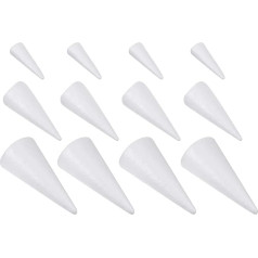 EXCEART 24 Pieces Foam Cones for Crafts White Polystyrene Cones for Painting Christmas Tree Table Decoration Flower Arrangement Props