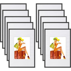 WOLTU #315-10 Set of 10 Picture Frames, Photo Collage Gallery, Plastic and Real Glass, New Lifestyle