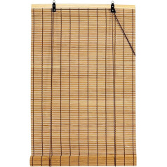 Bamboo Roller Blind, Sun Protection and Privacy Screen, for Windows and Doors, Opaque, Bamboo Blinds Inside, 60 x 220 cm
