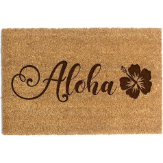 Happenings Fußmatte aus natürlicher Kokosfaser mit lustigem Text – perfekte rutschfeste Eingangsmatte, perfekt für eine Einweihungsparty oder ein Geschenk zum Einzug (40 x 60 cm, Aloha)