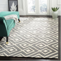 Safavieh Sloane Hand Tufted Area Rug, Wool Dark Grey/Ivory, 182 x 274 x 1.6 cm