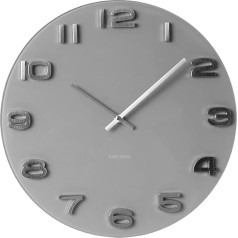 Karlsson Vintage Round Glass Wall Clock, Grey
