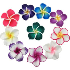 Winterworm 50 Beautiful Handmade Mini Hawaiian Flowers Artificial Flowers Wedding Jewelry Home Office Decor Craft Mothers Day Gift Assorted Colors