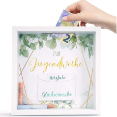 Youth Consecration Money Gift for Girls and Boys, Money Box Picture Frame with Envelope for Decorating, Picture Frame for Filling, Youth Consecration Picture Frame with Piggy Bank Function, Approx. 22