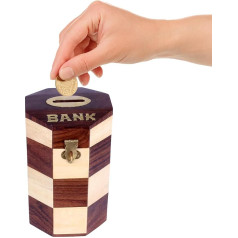 Handmade Wooden Money Box with Multicolour Finish - Stylish Saving Solution for Kids Adults - Gift for Any Occasion