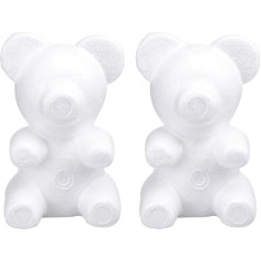 2 Pieces Modelling Foam Bear Mold White Foam Block Mold for DIY Wedding Flower Arrangements Valentine's Day Gift Christmas Party Decoration 20cm