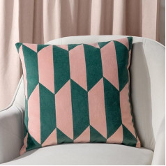 furn. Kalho Geometric Velvet Feather Filled Cushion - Twin Pack