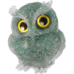 mookaitedecor 3 Inch Green Aventurine Owl Figure Decoration, Hand Carved Animal Owl Statue Crystal Owl Sculpture Stone for Decoration, Healing Stone Owls Gifts, 75-78 cm High
