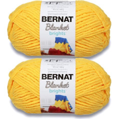 Bernat Blanket Brights School Bus Yellow Yarn - 2 Packs of 300g - Polyester - 6 Super Bulky - 220 Metres - Knitting/Crochet