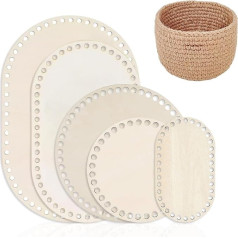 OWLMATE Pack of 5 Basket Base for Crochet, Bag Base for Crochet, Bag Base for DIY Basket Weaving, Crafts 15/20/25/30 cm, Oval/Round