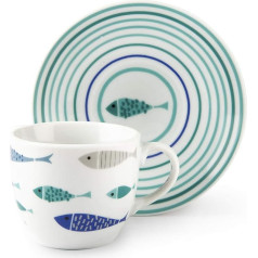 Excelsa 63591 North Sea Set of 6 Coffee Cups with Saucers Porcelain Clare