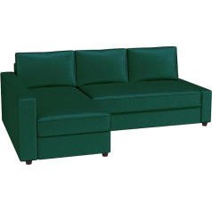 HomeTown Market Durable Friheten Sofa Cover Compatible with IKEA Frihete Sofa Bed Corner Cover Only (Velvet Green Right Longer)