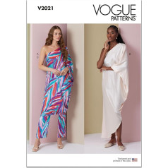 V2021A Women's Dress and Trousers One Shoulder A (S-M-L-XL)