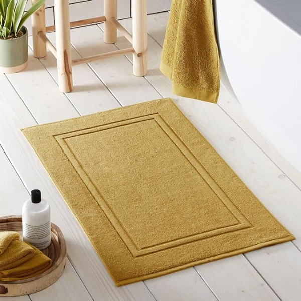 Drift Home - Abode Eco Bath Mat, 80% BCI Cotton, 20% Recycled Polyester, 50 x 80 cm, Ochre