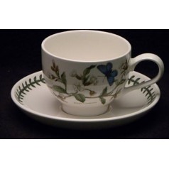 Portmeirion Botanic Garden Traditional White Light Carnation Coffee Cup and Saucer