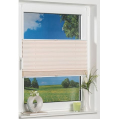 K-home Klemmfix Bamboo Pleated Blind, White, 100 x 130 cm (W x L)