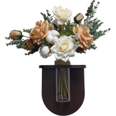 Wall Mounted Flower Vase - Wooden Floating Shelf Holder, Natural Hanging Wall Planter, Decorative Pocket Planter, Minimalist Interior Decoration