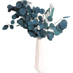 Dried Blue Flowers, 40 x 20 x 5 Eucalyptus Dried Flowers, Eternal Durability, Dried Bouquet, Decoration for Home, Living Room, Decoration (Blue)