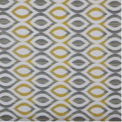Kt KILOtela - 3 Metres Digital Printed Canvas Fabric 300cm Width 280cm Geometric Yellow Grey