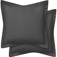 Export Quality 450 Thread Count 100% Egyptian Cotton Decorative Continental Pillowcases Set of 2 - Grey (Decorative/Square Size 60x60cm)