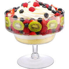 NiHome 3250 ml Dessert Bowls Glass for Layered Desserts, Salad Bowl, Cold Dishes, Fruit Bowls, Martini Inspired Design, Large Dessert Bowl for Family Celebrations, Parties