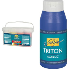 Kreul 17800 - Solo Goya Triton Acrylic Paint in Power Pack & 17019 - Solo Goya Triton Acrylic Paint Ultramarine Blue, 750 ml Bottle
