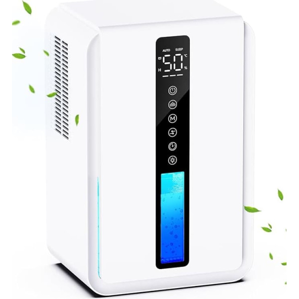 Dehumidifier - 2500ml Portable Electric Dehumidifier with Humidity, Temperature Display, 48 Hour Timer, Auto Shut-Off and Defrost Car Anti-Mould Ideal for