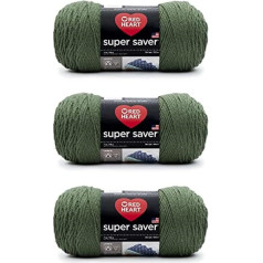 Red Heart Super Saver 3 Pack 198g Acrylic 4 Medium Worsted 330m Knitting Crochet Medium Thyme Yarn