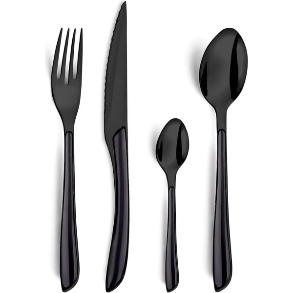 Amefa Lumino Black 1422AAAF30B60 16-Piece Cutlery Set, Stainless Steel